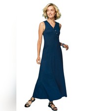 Soft Surroundings Marjorelle Maxi Sleeveless Asymmetric Button Knit Dress Size M