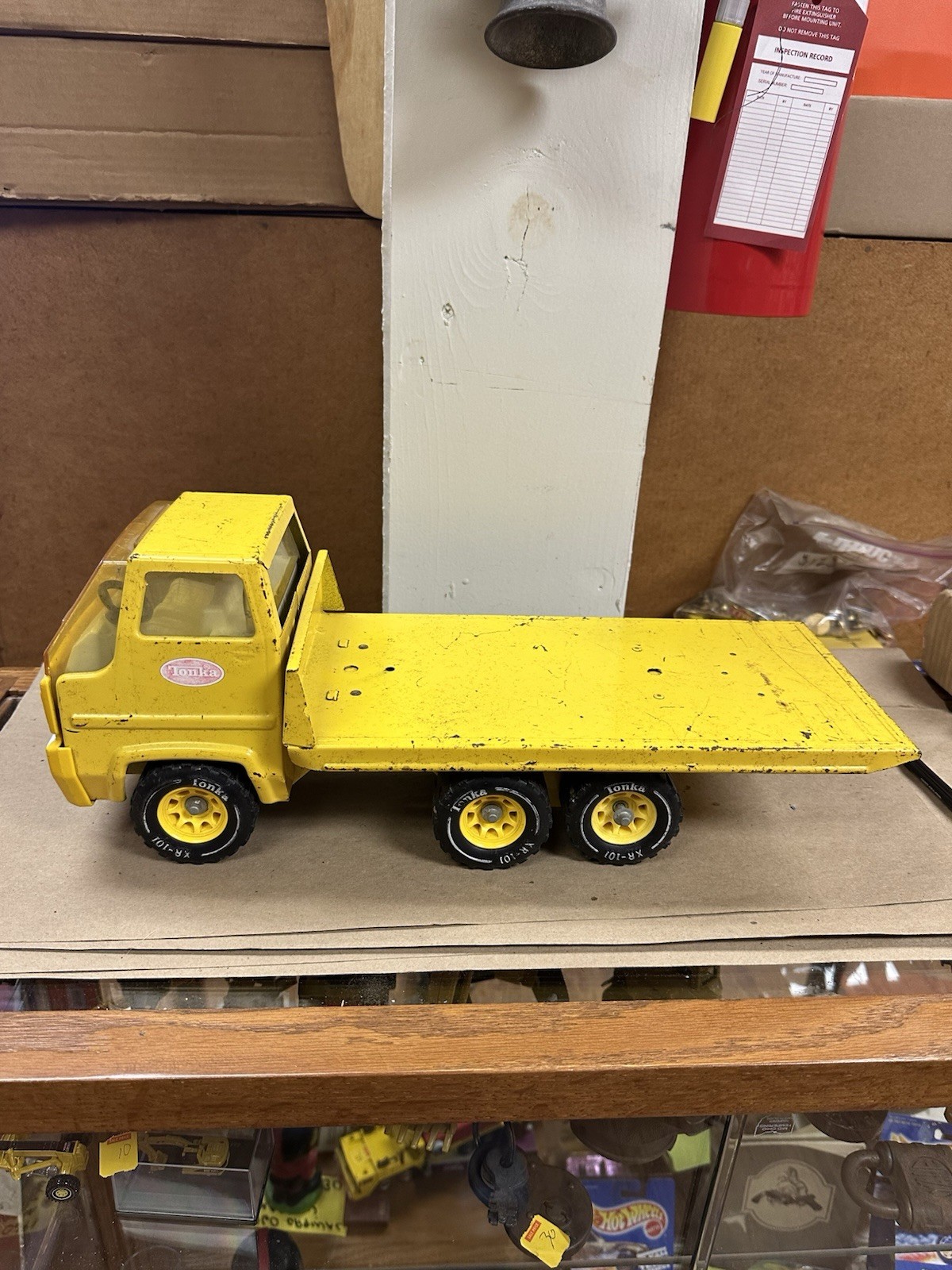 tonka 1970 #13201 yellow flat bed truck