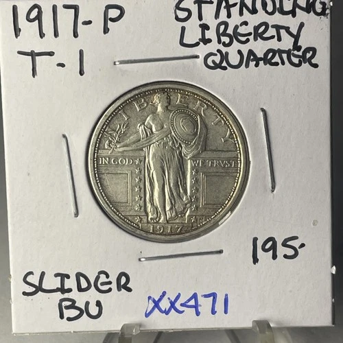 1917  P T1 KEY DATE STANDING LIBERTY QUARTER In Slider BU Condition  XX471
