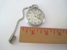 Elgin Pocket Watch Antique With Double Dial Fob Untested