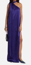 Stella McCartney Women's Blue Scarf Satin Gown Dress Size 40