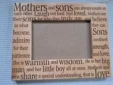 Mother Son 4 x 6" Picture Photo Frame Free Standing Wooden