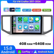 4+64G per VW Crafter Bus 2017-2024 Android autoradio Carplay Navi Wifi+4G 8-Core