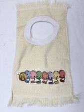 Baby Unisex One Size 100 Cotton Yellow Bib Cross Stitch Rainbow Caterpillar