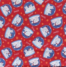 Coca-Cola Red Fabric Polar Bears Snow Globe B...