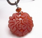 Vintage Carved Carnelian Pendant  Necklace — photo 5