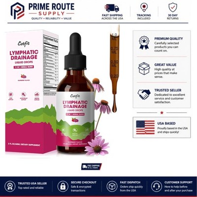 Cleanse & Detox Herbal Drops for Immune & Lymph System Health - Raspberry Flavor