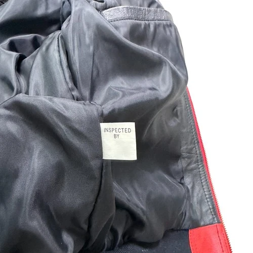 VTG 90s HARAJUKU MOTHER 8 BALL COLORBLOCK LEATHER HOODIE JACKET SIZE M image 8
