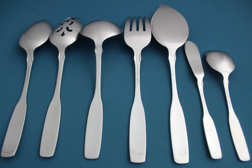 Cucharada para servir 7 piezas tenedor cucharón perforado pastel azúcar Oneida Community PAUL REVERE Foto 4 de 4