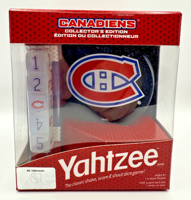 Hasbro Montreal Canadiens NHL Yahtzee Dice Game with Puck Shaker New Unopened