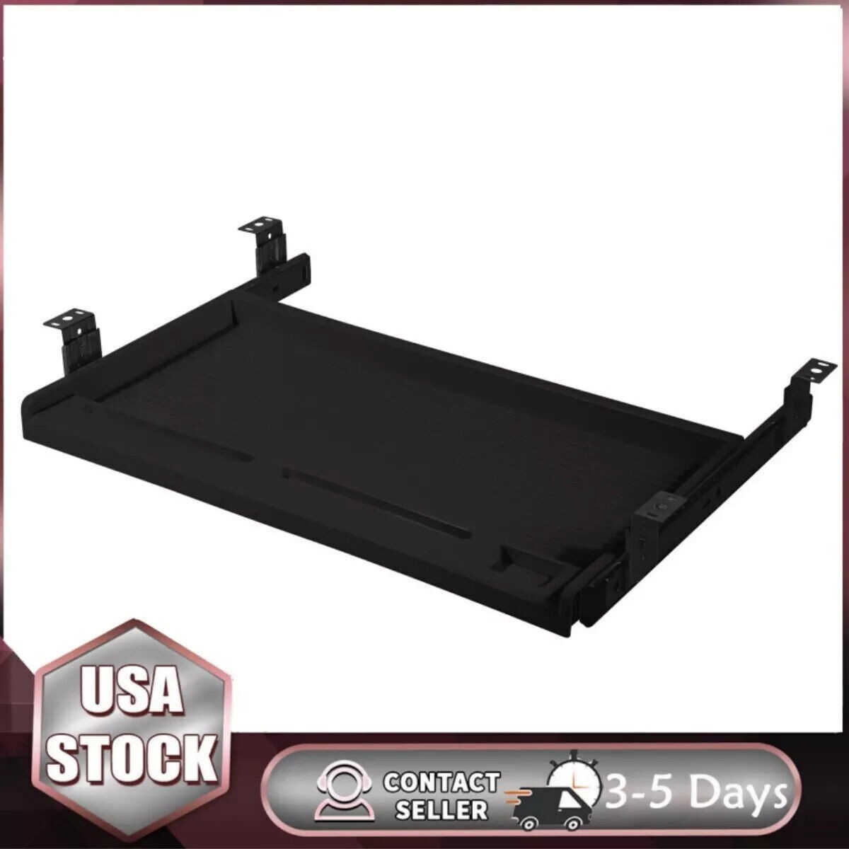 Under Desk Keyboard Tray, 21" Wx15"D Sturdy Key Board Tray Under Desk Slide