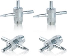 4 Pcs 4-way Valve Core Removal Tool Stainless Steel Tire Valve Stem Tools 4-in-1