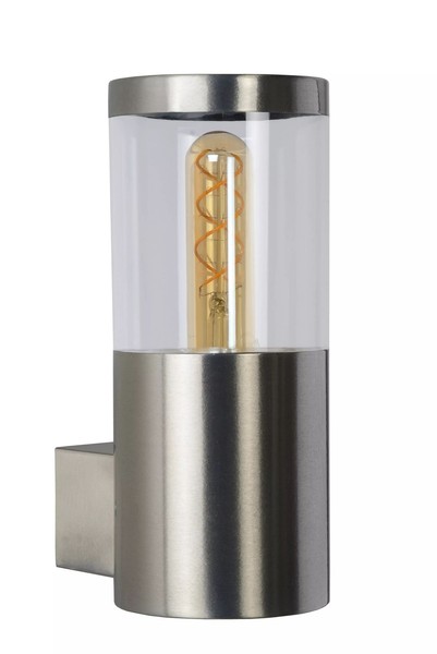 Wandleuchte AußEn Stahl In Chrom IP44 Terrasse H:23 Cm E27 AußEn Wandlampe Haus-image