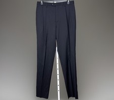 New JoS A BANK Signature Collection 36R 100 Wool Pleated Dress Suit Pants Black