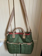 Maman New York Quilted Puffer Green Diaper Bag  Changing Pad Polyester  Nylon