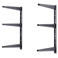 1.5 In. W 12 In. D X 21 In. H Black Heavy Duty Wall Rack, Holds 480 Lbs., Adjust