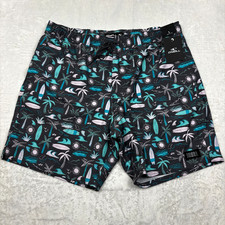 NWT O'Neill Smash Up Volley Board Shorts Mens L Gray Surf Hawaii All Over Print