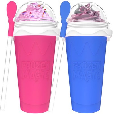 2PCS Slushie Maker Cup, Quick Frozen Magic Cups for Homemade Milk Shake Ice C...