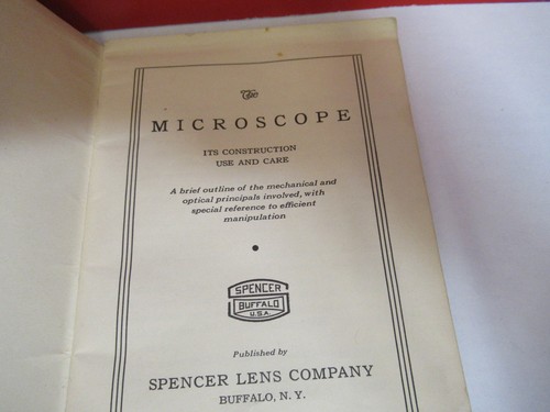 ANTIKES SPENCER AO BOOKLET ANLEITUNG 1935 MIKROSKOP TEIL WIE ABGEBILDET V7-A-18 - Bild 6 von 12