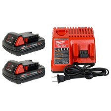 Milwaukee M18 Charger w/ Two 2.0Ah Batteries Combo Kit 48-59-1812