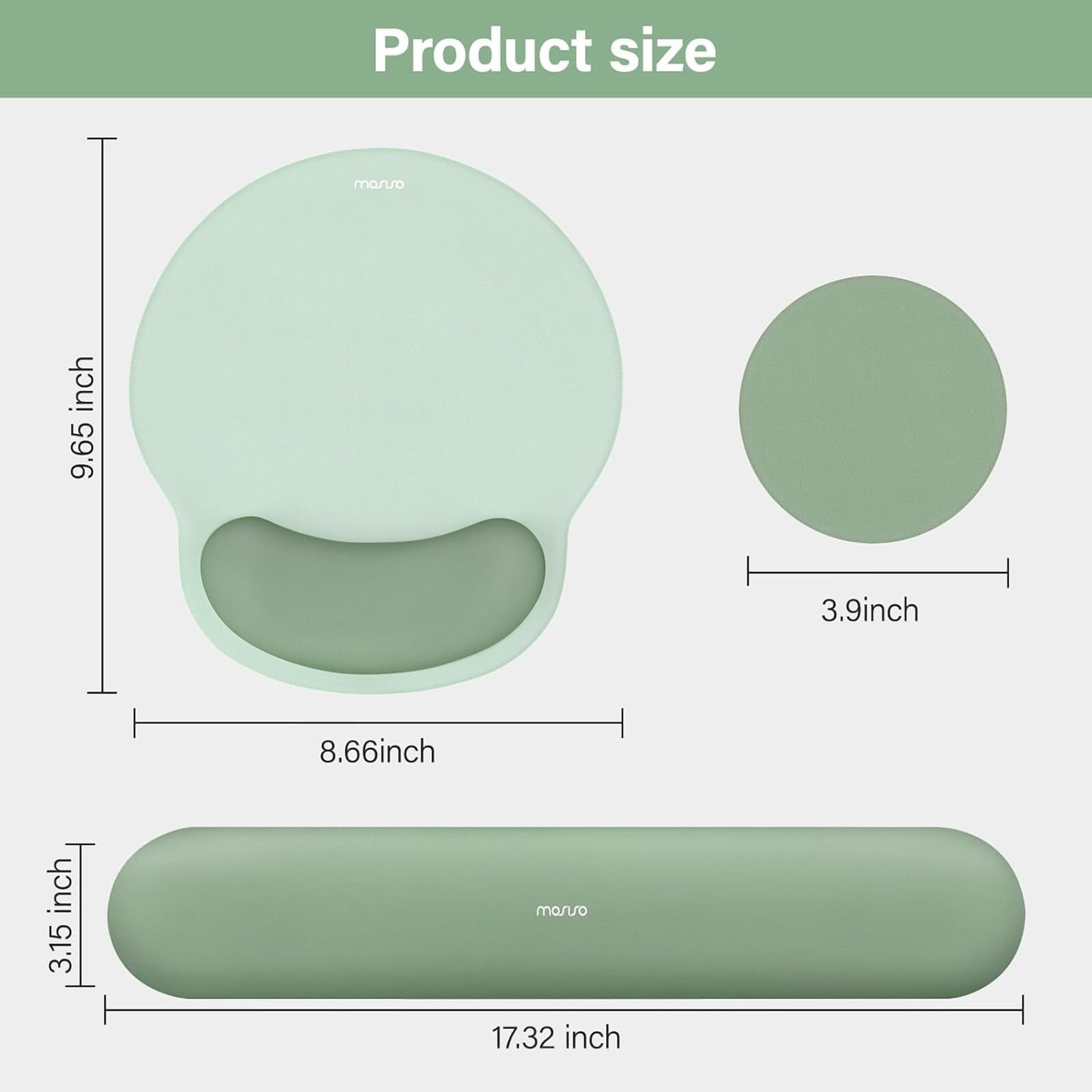 MOSISO Wrist Rest Support for Mouse Pad&Keyboard Set Circle Curved Ergonomic ...