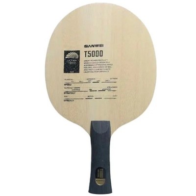 SANWEI T5000 Table Tennis Blade 5 Wood 2 Carbon FL Grip Ping Pong Racket 6mm