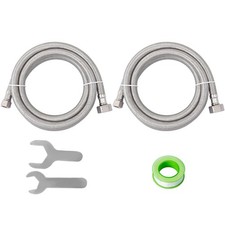 2 Pack 60 Inch Braided Faucet Supply Lines 3/8 x 1/2 Inch with Wrenches