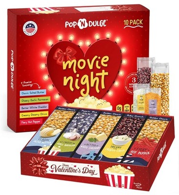 Valentine s Day Movie Night Popcorn Set   Kosher, Non-GMO, 5 Delicious Flavors