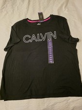 Women's Calvin Klein Black Cotton Blend Short Sleeve Tee