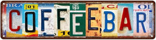 Rustic Vintage Coffee Bar Metal Sign - 4''x16'' Home Decor