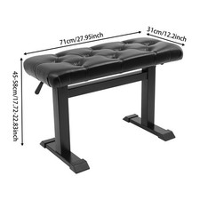 Heavy Duty Height Adjustable Piano Bench, Hydraulic Lifting Keyboard Bench