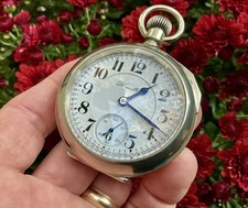 Amazing 1913 18s 21 Ruby Jewel Hamilton Silver Display Case Pocket Watch