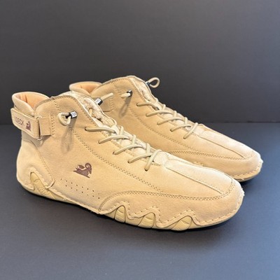 LDECK Men's Sneakers 9 (42) Tan Suede Orthopedic, Barefoot Comfort