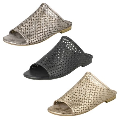 Damen Savannah Flach Gelocht Obere Pantoffeln Sandalen