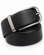 Men's Reversible Genuine Spanish Leather Belt   Black/Brown Formal Dress Belt wi