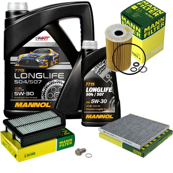 Mann Inspektionspaket 6L Mannol Longlife 5W-30 FüR Hyundai I40 CW 1.7 Crdi-image