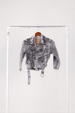 Vintage 80's Levi's 'Acid Wash' Youth Moto Biker Jacket Black