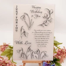 Just for You with Love Happy Birthday Clear Stamp for Card Making Scrapbook