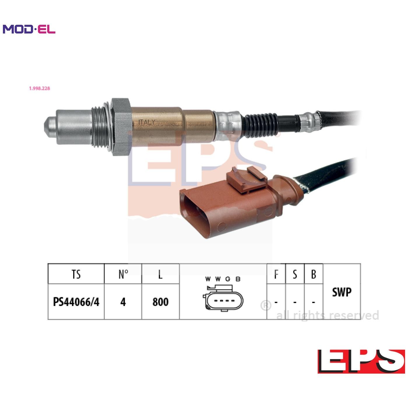 LAMBDA SENSOR 1.998.228 FOR SKODA VW CC/SCIROO FUSCA GOLF/VI/Convertible BORA