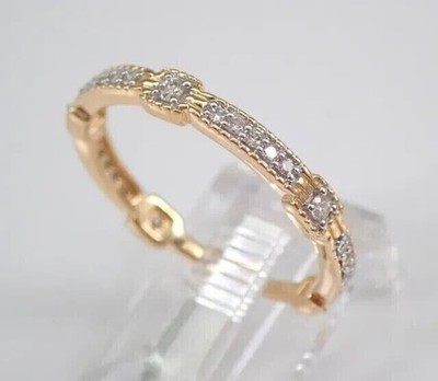 2 Ct Round Lab Created Diamond 14K Yellow Gold Plated Eternity Band Wedding Ring