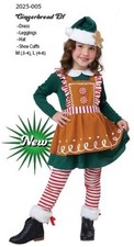 Christmas Gingerbread Elf Child Toddler Costume Santa