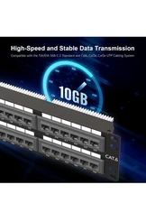 48 Port Blank Keystone Patch Panel with Snap-in Design, Cat6 Network Iwillink