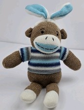 Dan Dee Collector  s Choice Sock Monkey Plush Blue Striped Sweater Stuffed Animal
