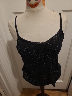 Damen Pyjama Oberteil Primark Größe XS marine gepunktet ärmellos