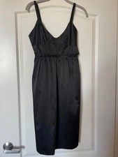French Connection little black satin dress size 2 vintage Y2K quiet luxury