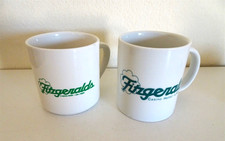 2 Vintage Fitgeralds Casino Las Vegas  NV cups mugs white  ceramic Shamrock