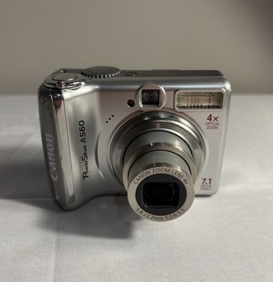 Canon Powershot A560 PC1229 Gray 2.5'' LCD 7.1MP 4x Optical Zoom Digital Camera