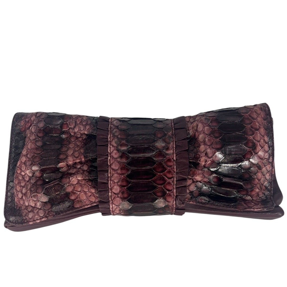 LAI Real Python Skin Leather Clutch - image 3