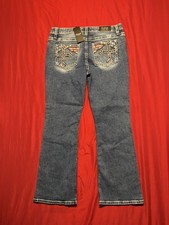 Lotus by Miss Me Cross Embroidered Bootcut Jeans Women's Western 5-Pocket NWT