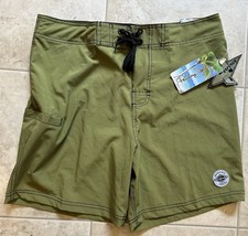 Panama Jack Men  s Swim Trunks Stretch Green Size 32 New NWT